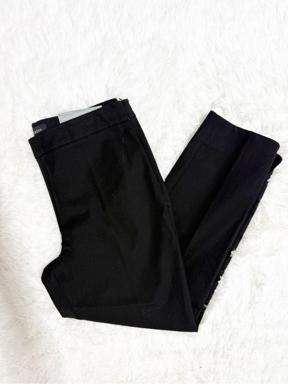 Talbots Chatham Ankle Pants 8P Petite Black Slim Leg NWT